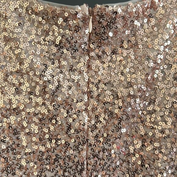 Marina Women’s Dusty Pink Short Sleeve Sequined Tulle Dress - Picture 7 of 8